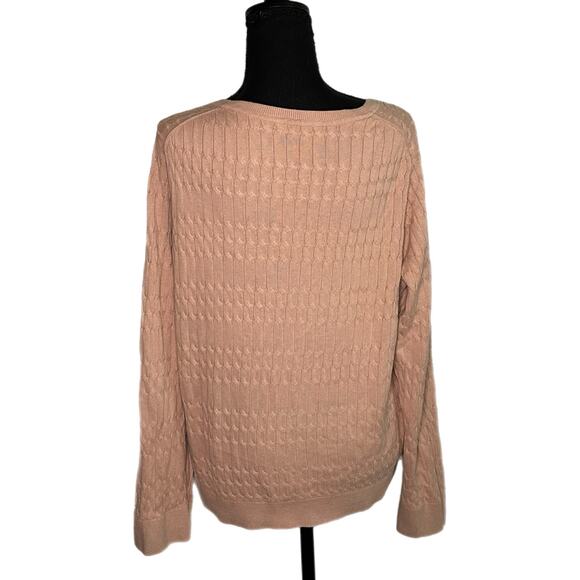 Tommy Hilfiger Women’s Light Pink Cable Knit Sweater, XL, Pre-ownedpom - Picture 2 of 4